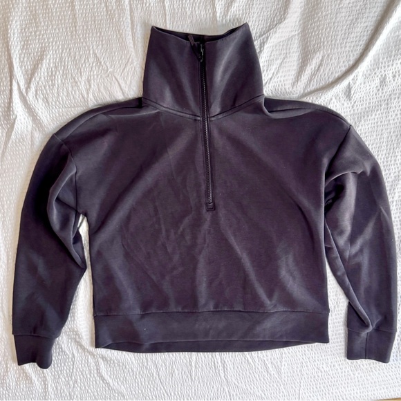 AVIA Luxe Athleisure Set S (4–6) Charcoal 1/4 Zip Pullover + Joggers - Picture 5 of 10